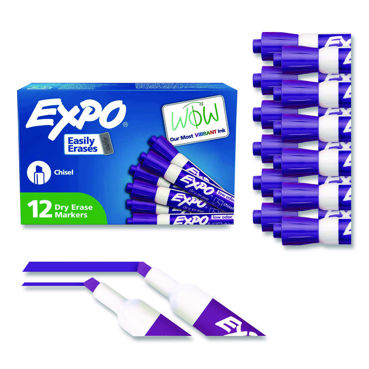 EXPO Low-Odor Dry-Erase Marker, Broad Chisel Tip, Purple (SAN80008A)