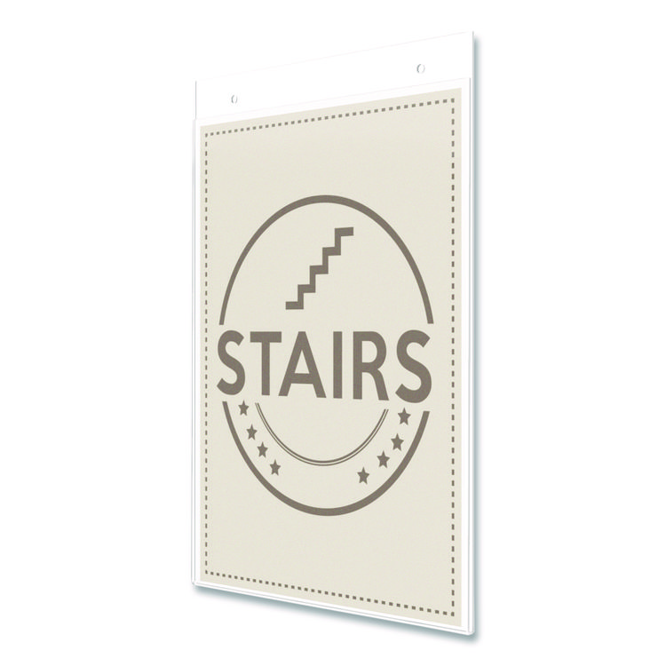 deflecto Anti-Glare Wall Mount Sign Holder, 8.5 x 11, Clear (DEF878201)