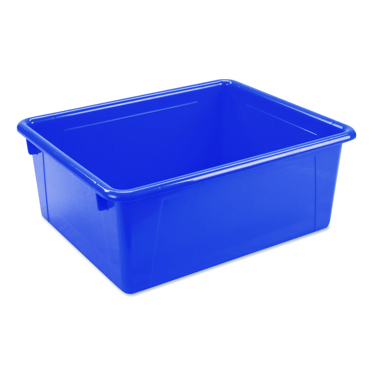 Storex Storage Tray, Deep, 2.81 gal, 10.65" x 13.17" x 5.2", Assorted Bright, 5/Pack (STX62530U05C)