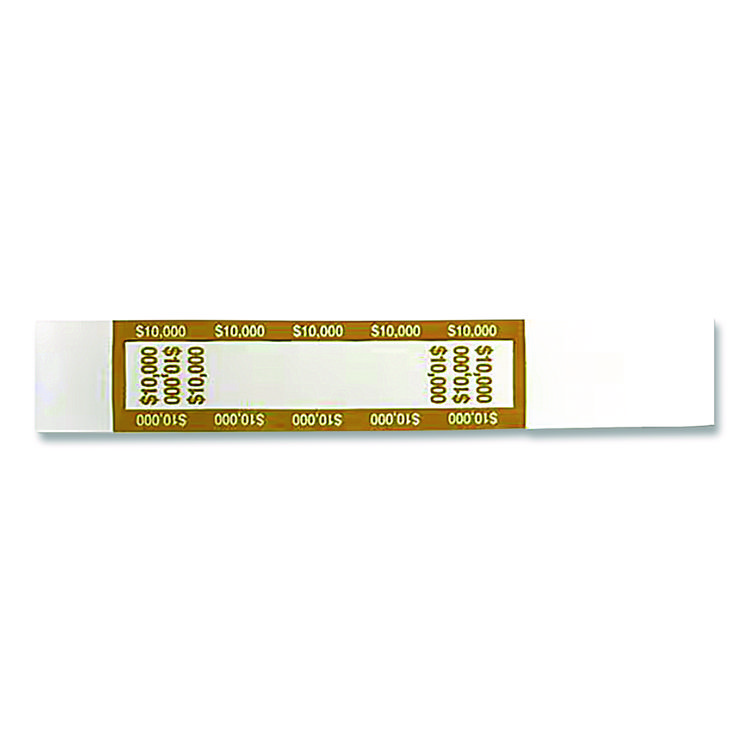 CONTROLTEK Currency Straps, $10,000, Self-Adhesive, 1,000/Pack (CNK560023)