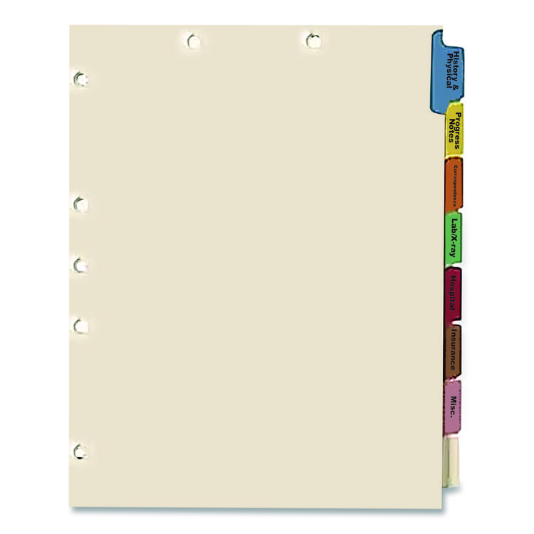 Medical Arts Press Side Tab Medical Chart Indexes, 8-Tab, Assorted Medical, 11 x 8.5, Manila, 50/Box (MAQ30227)