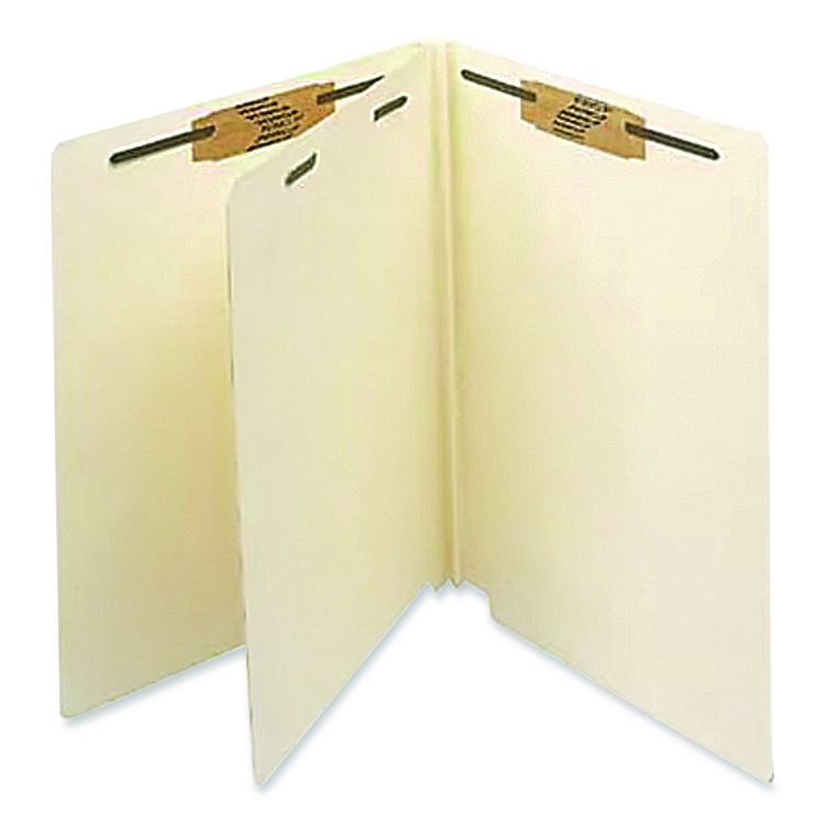 Medical Arts Press Heavy-Duty End Tab Classification Folders, 2" Expansion, 1 Divider, 4 Fasteners, Letter Size, Manila, 25/Box (MAQ35482)