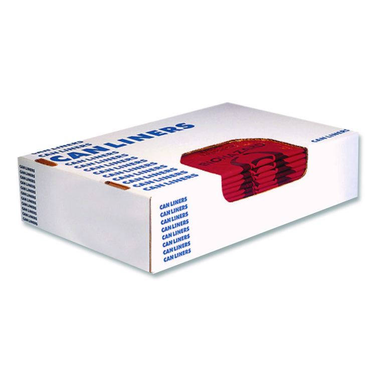 Heritage Healthcare Pre-Printed High-Density Can Liners, Biohazard: Infectious Waste, 45 gal, 16 mic, 40 x 48, Red, Flat Pack, 250/CT (HERZ8048VRP01)
