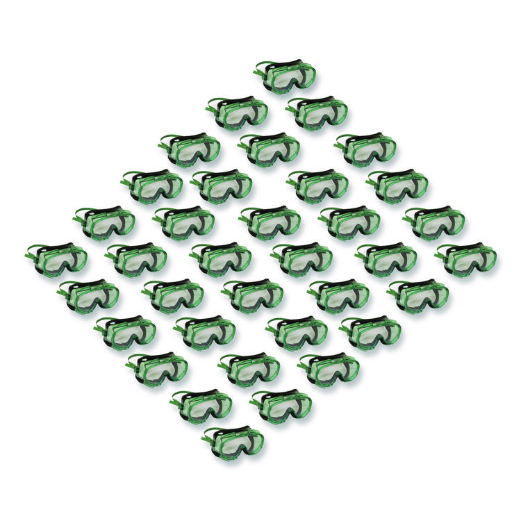 KleenGuard V8 Monogoggle 211 Goggle. Clear Lens, Green Frame, 36/Carton (KCC16668)
