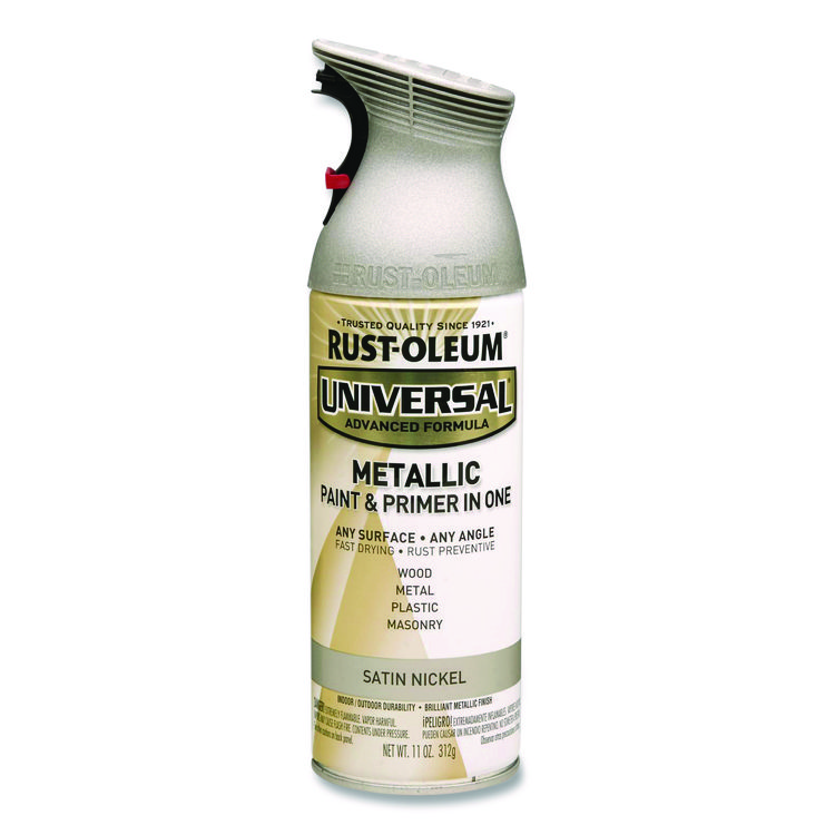 Rust-Oleum Universal Premium Spray Paint, Satin Nickel, 12 oz Aerosol Can (RST249130EA)