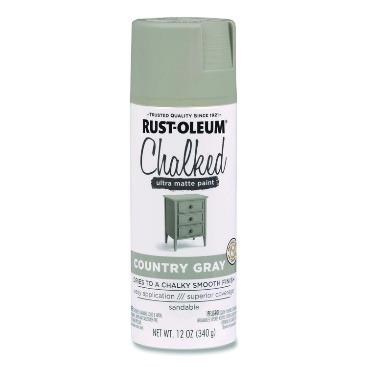 Rust-Oleum Ultra Matte Chalked Paint, Matte Country Gray, 12 oz Aerosol Can (RST302593EA)