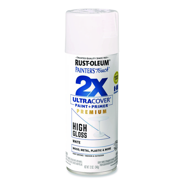 Rust-Oleum Painter's Touch 2X Ultra Cover Spray Paint, High Gloss White, 12 oz Aerosol Can (RST331171EA)