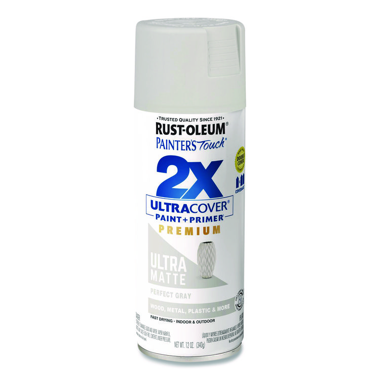 Rust-Oleum Painter's Touch 2X Ultra Cover Spray Paint, Ultra Matte Gray, 12 oz Aerosol Can (RST331184EA)