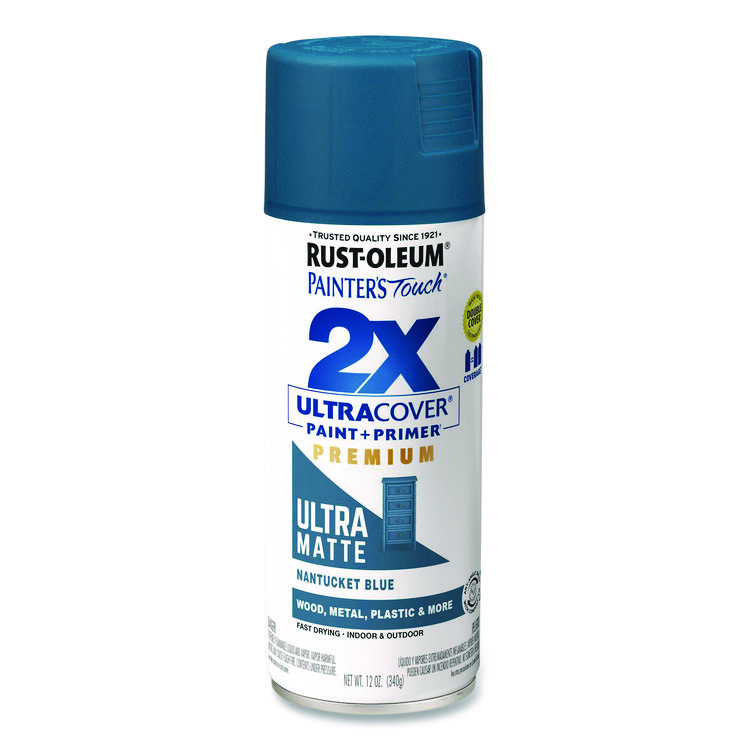 Rust-Oleum Painter's Touch 2X Ultra Cover Spray Paint, Ultra Matte Blue, 12 oz Aerosol Can (RST331188EA)
