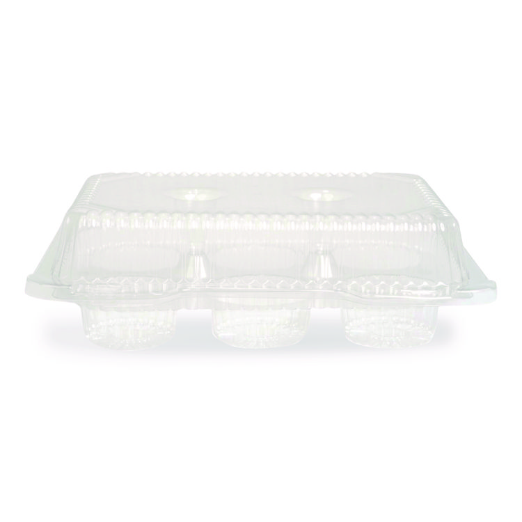 Plastifar Bakery Containers, Muffin/Cupcake, 7.25 x 9.88 x 3.13, Clear, 250/Carton (PST18200)