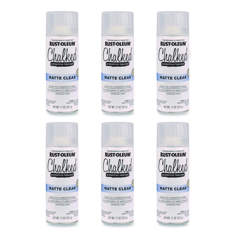 Rust-Oleum Ultra Matte Chalked Paint, Matte Clear, 12 oz Aerosol Can, 6/Carton (RST302599)