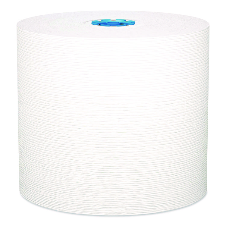 Kleenex Hard Roll Paper Towels with Premium Absorbency Pockets with Colored Core, Blue Core, 1-Ply, 7.5" x 700 ft, White, 6 Rolls/CT (KCC25637)