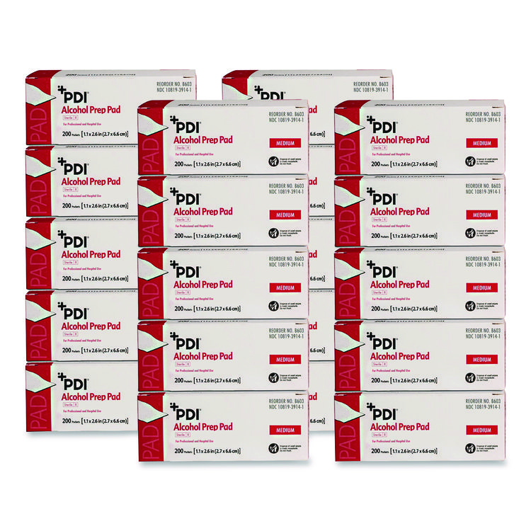Sani Professional PDI Alcohol Prep Pads, 200/Box, 20 Boxes/Carton (NICB60307CT)