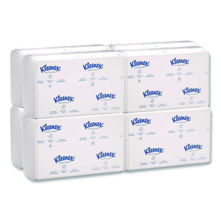 Kleenex Multi-Fold Paper Towels, Convenience, 9.2 x 9.4, White, 150/Pack, 8 Packs/Carton (KCC02046)