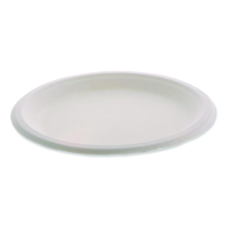 Pactiv Evergreen EarthChoice Fiber-Blend Bagasse Dinnerware, Plate, 9" dia, White, 500/Carton (PCTYMC50009BB)