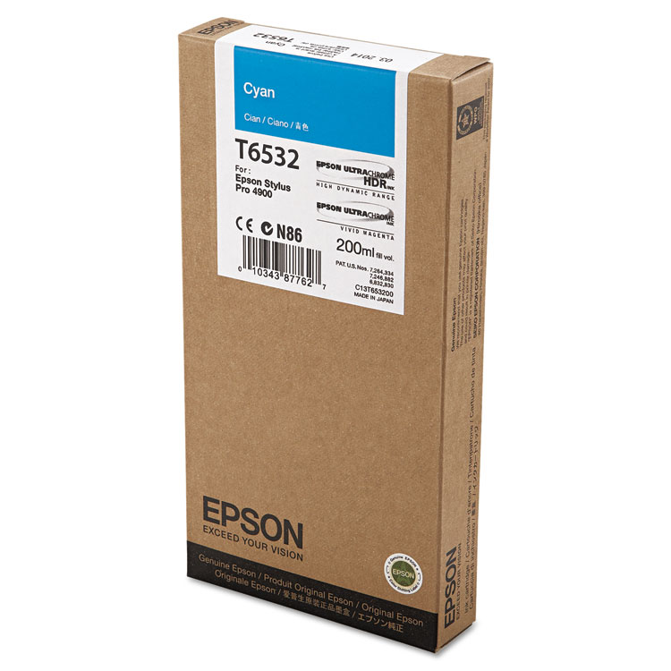 Epson T653200 UltraChrome HDR Ink, Cyan (EPST653200)