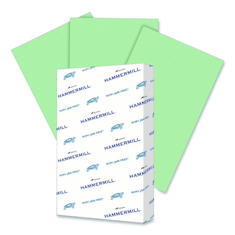 Hammermill Fore Multipurpose Print Paper, 20 lb Bond Weight, 8.5 x 14, Light Green, 500/Ream (HAM103374)