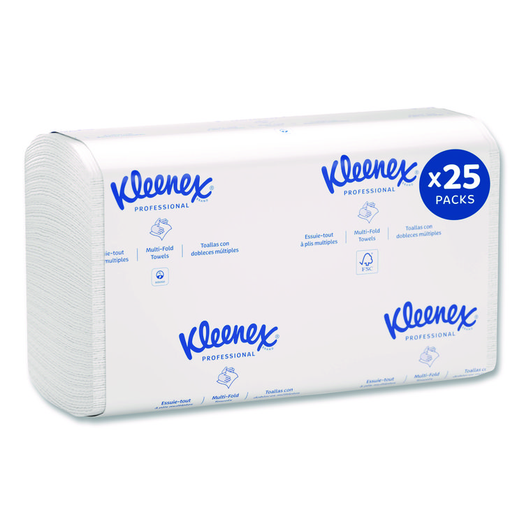 Kleenex Premiere Folded Towels, 1-Ply, 7.8 x 12.4, White, 120/Pack, 25 Packs/Carton (KCC13253)