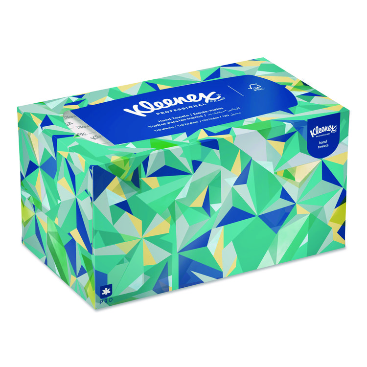 Kleenex Hand Towels, POP-UP Box, Cloth, 1-Ply, 9 x 10.5, Unscented, White, 120/Box (KCC01701)