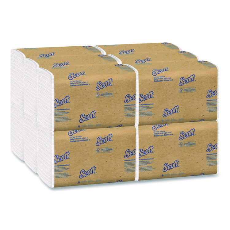 Scott Essential C-Fold Towels for Business, Absorbency Pockets, 1-Ply, 10.13 x 13.15, White, 200/Pack, 12 Packs/Carton (KCC01510)