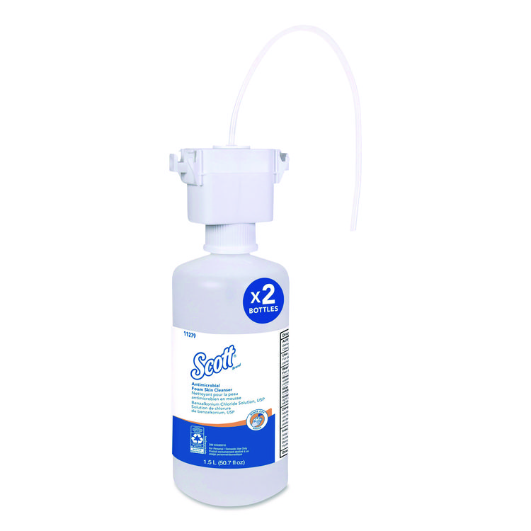 Scott Antimicrobial Foam Skin Cleanser Refill, Unscented, 1,500 mL, 2/Carton (KCC11279)
