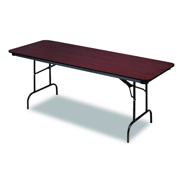 Iceberg OfficeWorks Commercial Wood-Laminate Folding Table, Rectangular, 72" x 30" x 29", Mahogany (ICE55224)