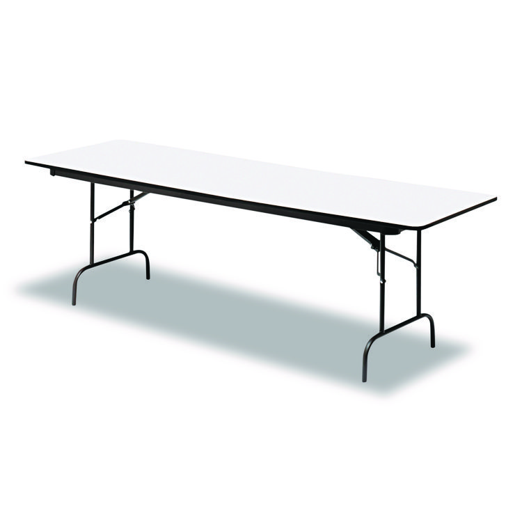 Iceberg OfficeWorks Commercial Wood-Laminate Folding Table, Rectangular, 72" x 30" x 29", Gray/Charcoal (ICE55227)