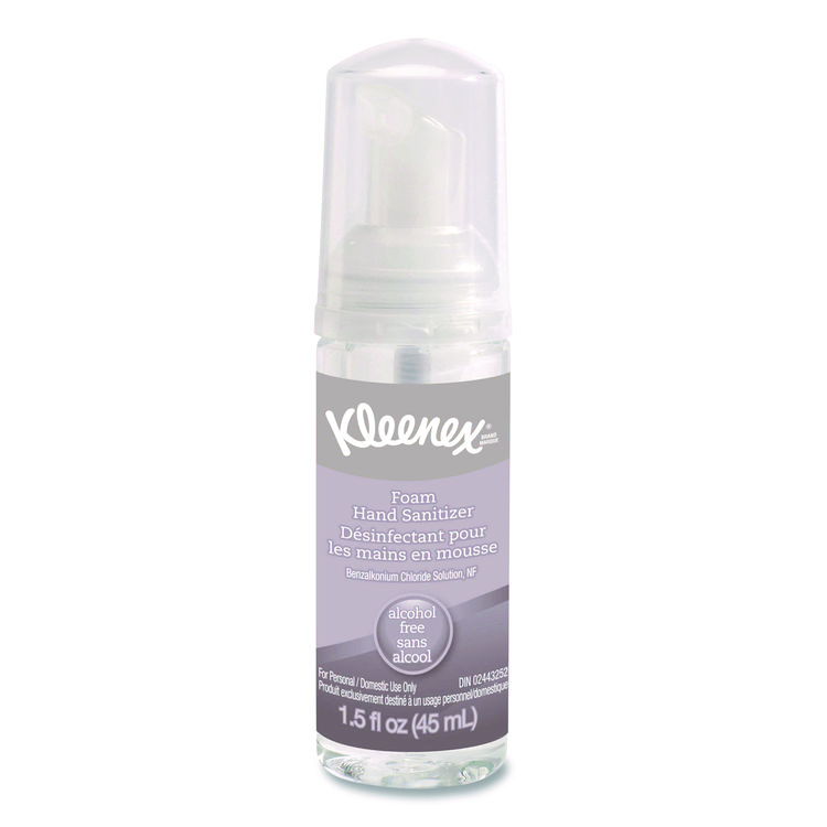 Kleenex Alcohol-Free Foam Hand Sanitizer, 1.5 oz Pump Bottle, Unscented (KCC34136EA)