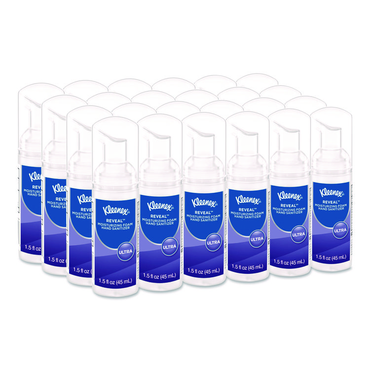 Kleenex Ultra Moisturizing Foam Hand Sanitizer, 1.5 oz Pump Bottle, Unscented, 24/Carton (KCC34604)
