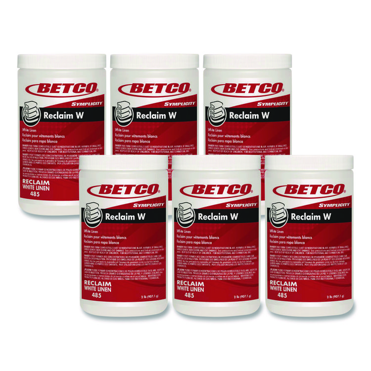 BETCO CORPORATION Reclaim W Powder for White Linens, 2 lb Jar, 6/Carton (BET4857900)