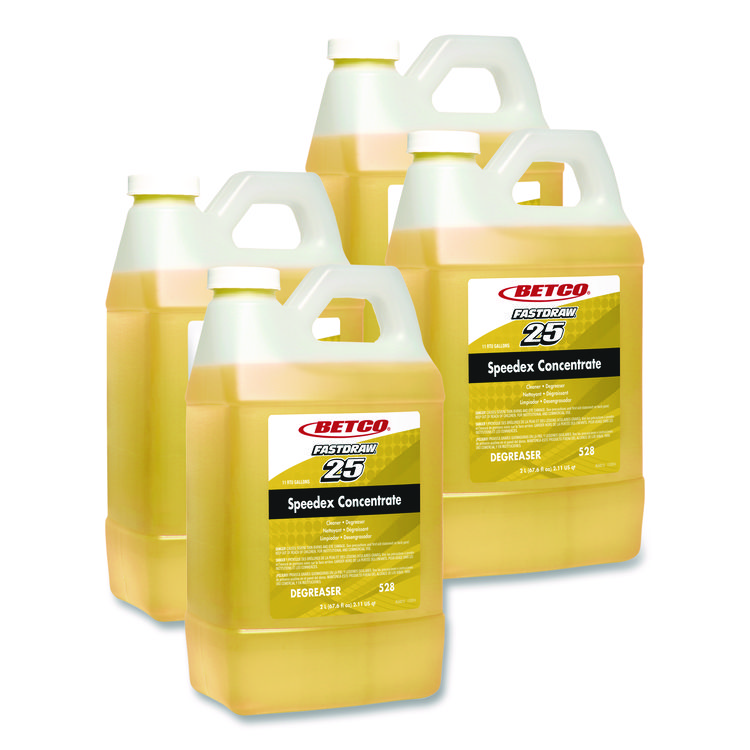 BETCO CORPORATION Speedex FastDraw 25 Concentrate Heavy-Duty Degreaser, Lemon Scent, 67.6 oz Bottle, 4/Carton (BET5284700)