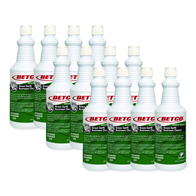 BETCO CORPORATION Green Earth RTU Restroom Cleaner, Fresh Mint Scent, 32 oz Bottle, 12/Carton (BET3091200)