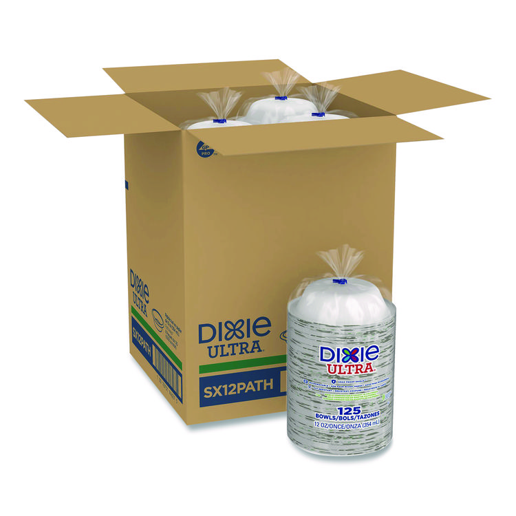 Dixie Pathways Heavyweight Paper Bowls, 12 oz, Green/Burgundy, 1,000/Carton (DXESX12PATH)