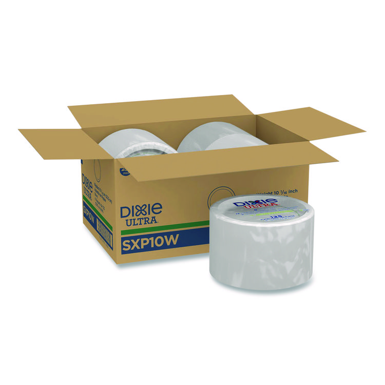 Dixie Ultra Heavy-Weight Paper Plates, 10" dia, White, 125/Pack, 4 Packs/Carton (DXESXP10W)
