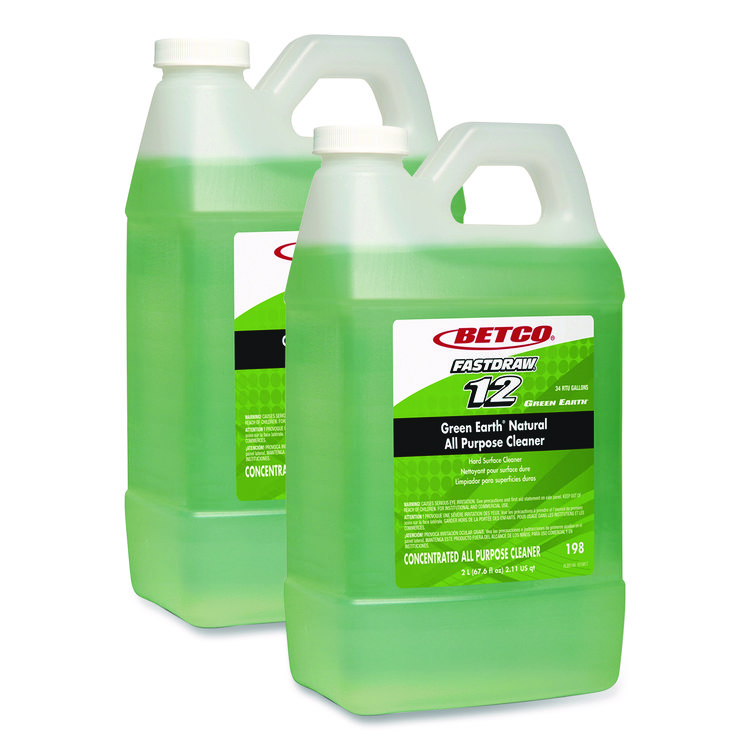 BETCO CORPORATION Green Earth Natural All Purpose Cleaner, Clean Scent, 2 L Bottle, 4/Carton (BET1984700)