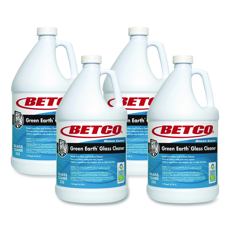 BETCO CORPORATION Green Earth Glass Cleaner, Pleasant Scent, 1 gal Bottle, 4/Carton (BET5350400)
