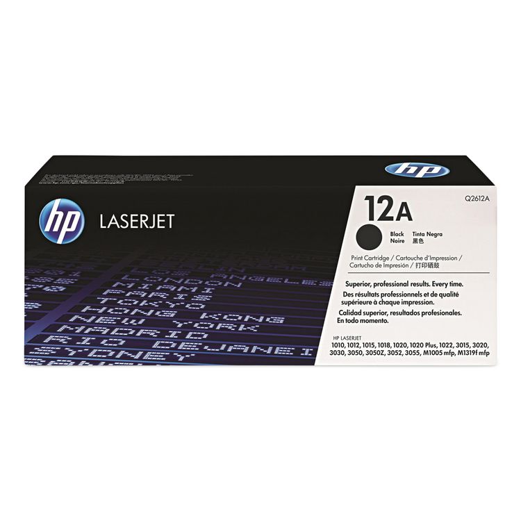 HP HP 12A, (Q2612A) Black Original LaserJet Toner Cartridge (HEWQ2612A)