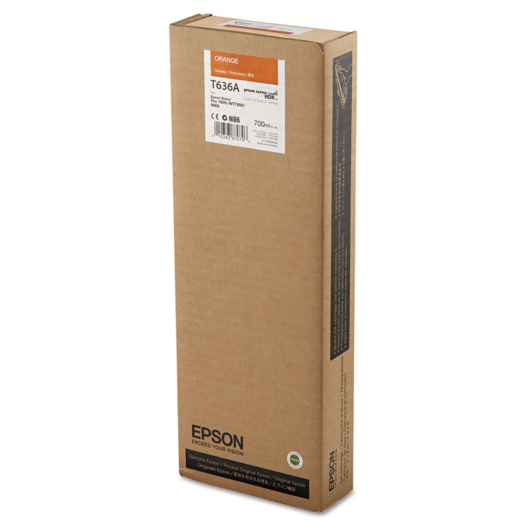 Epson T636A00 UltraChrome HDR Ink, Orange (EPST636A00)