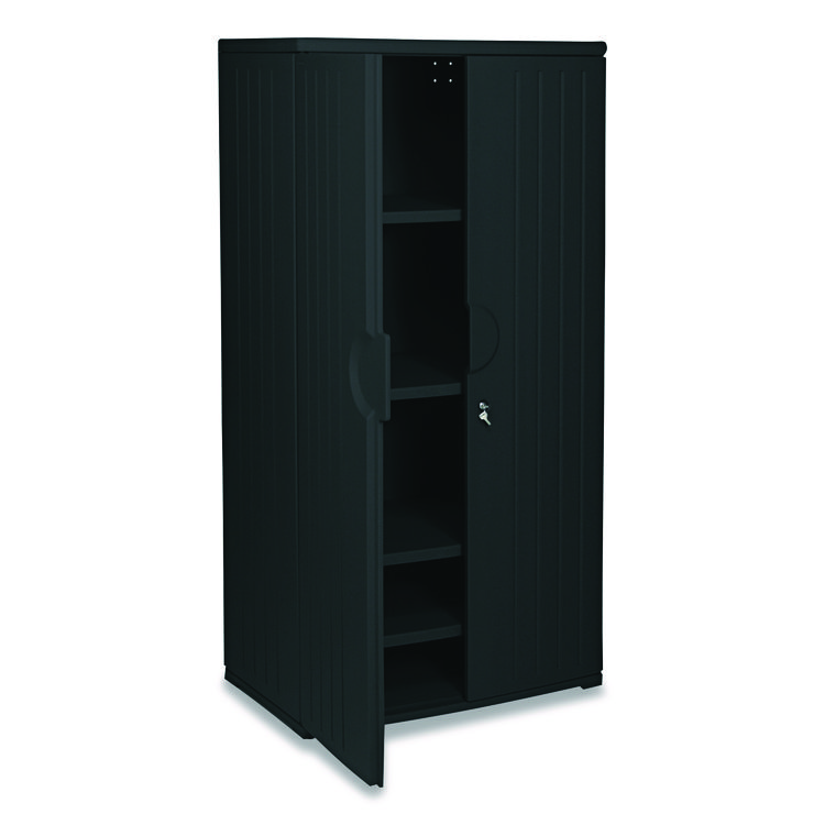 Iceberg Rough n Ready Storage Cabinet, Four-Shelf, 36w x 22d x 72h, Black (ICE92571)