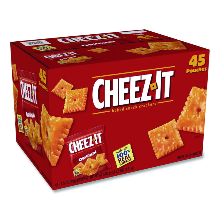 Sunshine Cheez-it Crackers, Original, 1.5 oz Pack, 45 Packs/Carton (KEB827553)
