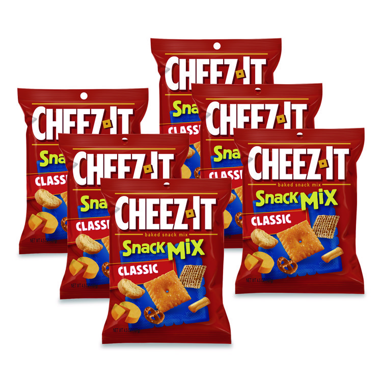 Sunshine Cheez-it Baked Snack Mix, Classic Cheese, 4.5 oz Bag, 6/Pack (KEB57715)
