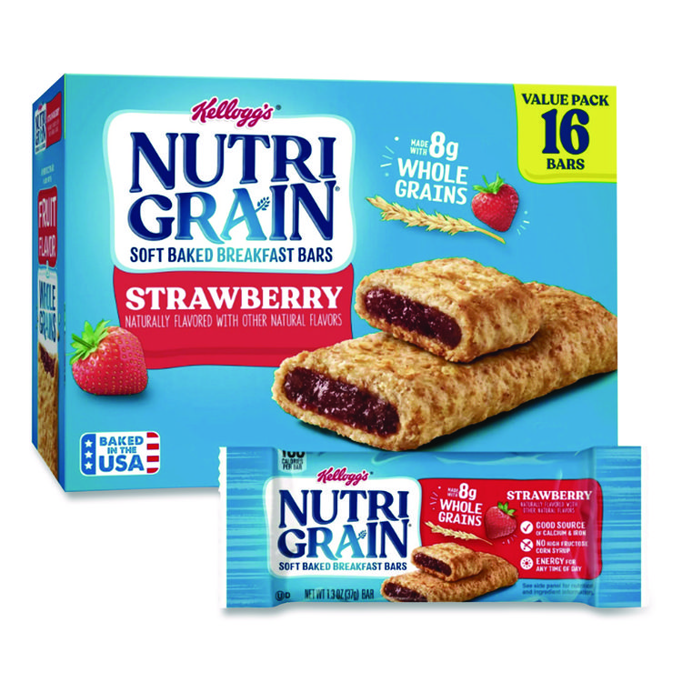 Kellogg's Nutri-Grain Soft Baked Breakfast Bars, Strawberry, Indv Wrapped 1.3 oz Bar, 16/Box (KEB35945)