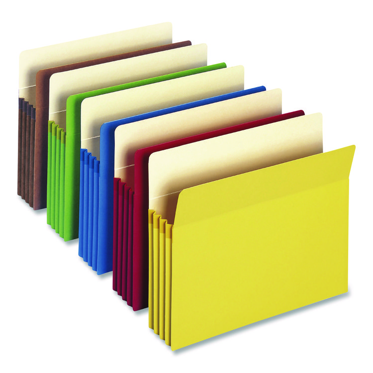 Smead Colored File Pockets, 3.5" Expansion, Letter Size, Assorted Colors, 25/Box (SMD73890)