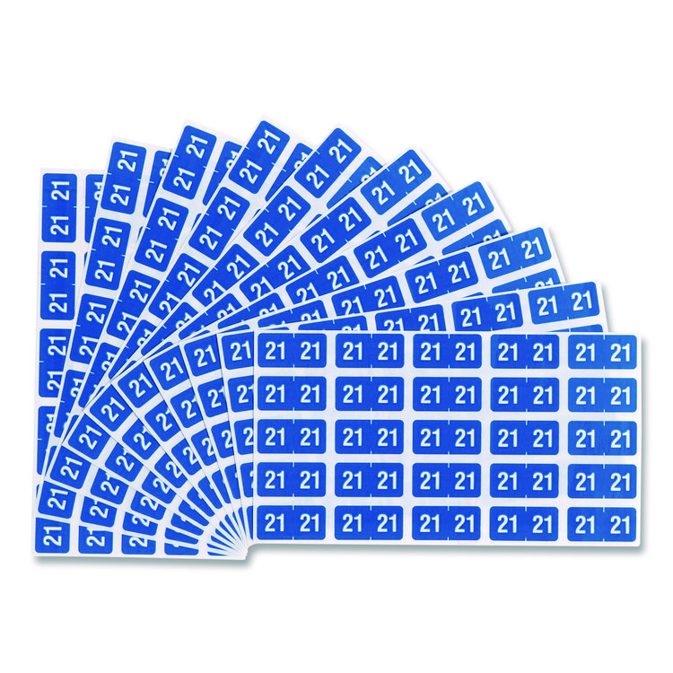Smead Year 2021 End Tab Folder Labels, 1 x 0.5, Light Blue/White, 250 Labels/Pack (SMD67921)