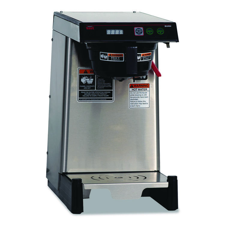 BUNN WAVE15-APS Low Profile Automatic Airpot Coffee Brewer, 12-Cup, Gray/Stainless Steel (BUN399000005)