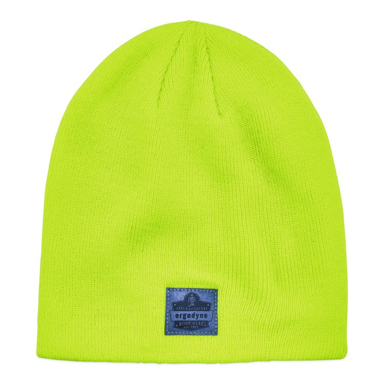 ergodyne N-Ferno 6812 Rib Knit Beanie, One Size Fits Most, Lime (EGO16813)