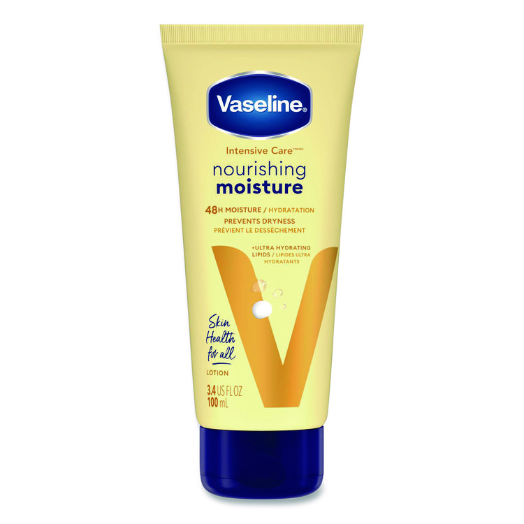 Vaseline Intensive Care Nourishing Moisture Body Lotion, 3.4 oz Squeeze Tube, 12/Carton (UNI04448CT)