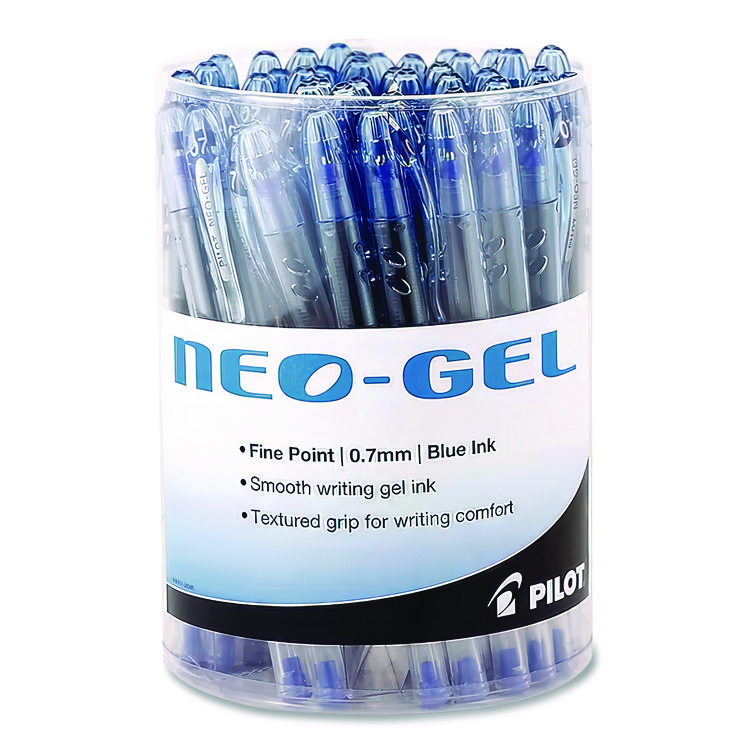 Pilot Neo-Gel Gel Pen, Stick, Fine 0.7 mm, Blue Ink, Translucent Blue Barrel, 48/Pack (PIL84072)