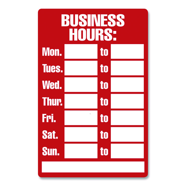 COSCO Open/Closed Business Hours Sign Kit, 8 x 12, Red (CSC098071)