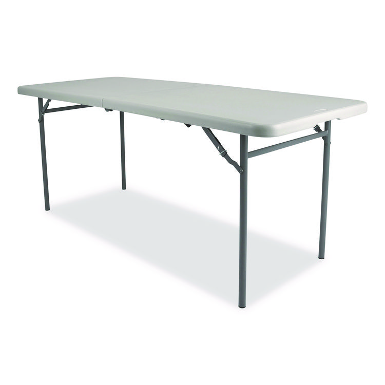 NPS Comfort Max Fold-in-Half Table, Rectangular, 60w x 30d x 29.25h, Speckled Gray Top, Gray Base/Legs (NPSCMFIH3060)